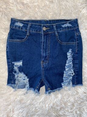 Distressed Denim Shorts
